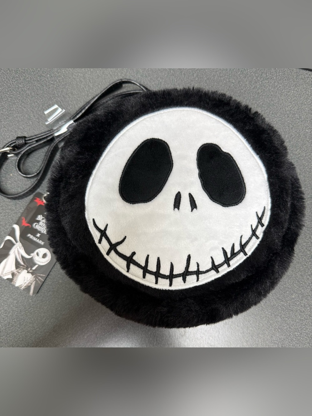 Primark Jack Skellington Plush Crossbody Bag in Black and White - NWT
